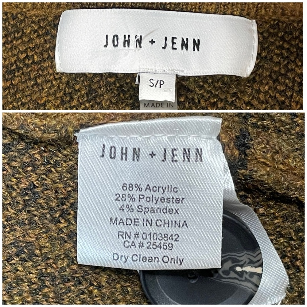 John + Jenn Long Button-Front Sweater Jacket/Coat, Windowpane - Womens Small - Picture 4 of 16